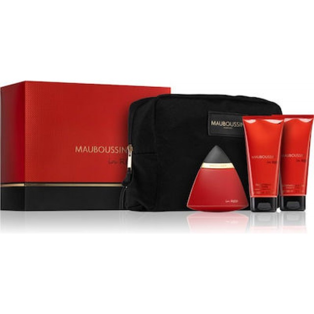 MAUBOUSSIN Mauboussin In Red SET: EDP 100ml + body lotion 100ml + shower gel 100ml + pouch